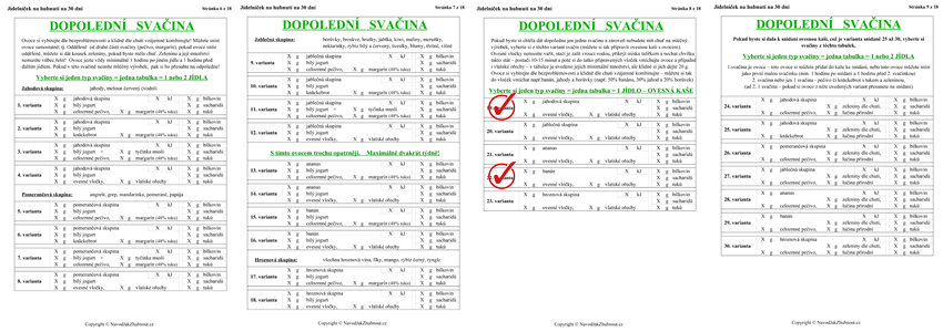 Jídelníček na hubnutí-dopolední svačiny